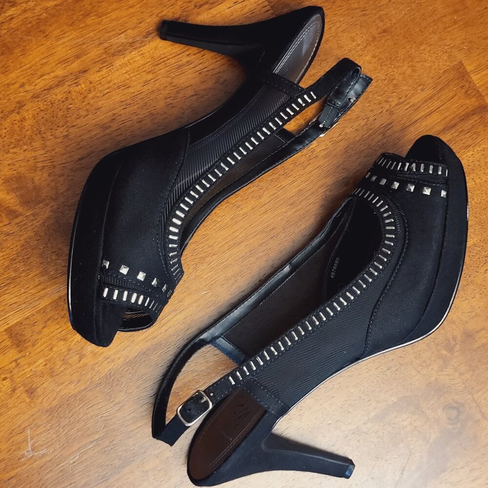 IMPO ~ Sz 10M ~ Mesh and Rhinestone Heels ~ Excellent Condition